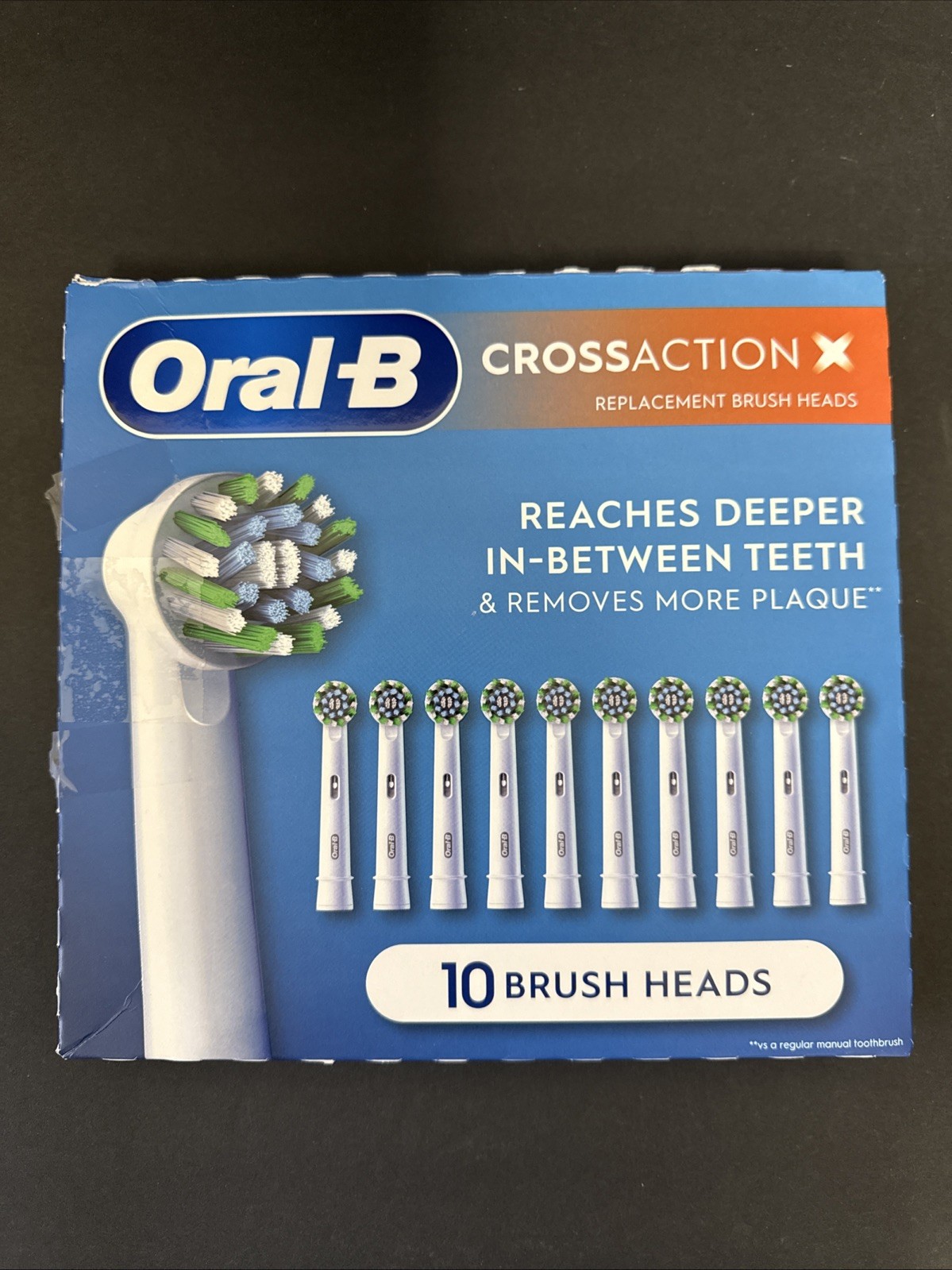 Oral B Replacement Brush Heads Cross Action X 10 Pack – White