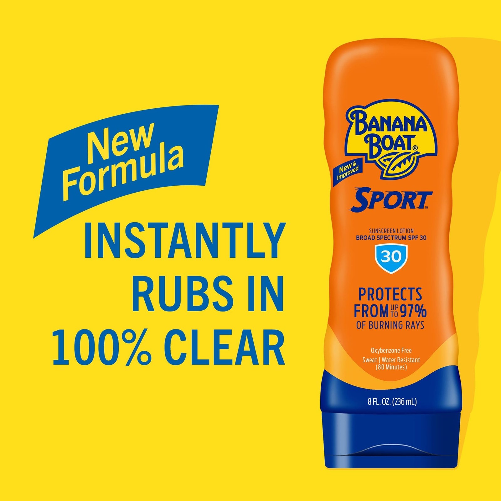 Banana Boat Sport Ultra Lotion Sunscreen Broad Spectrum, 8 Fl Oz (Pack of 2)
