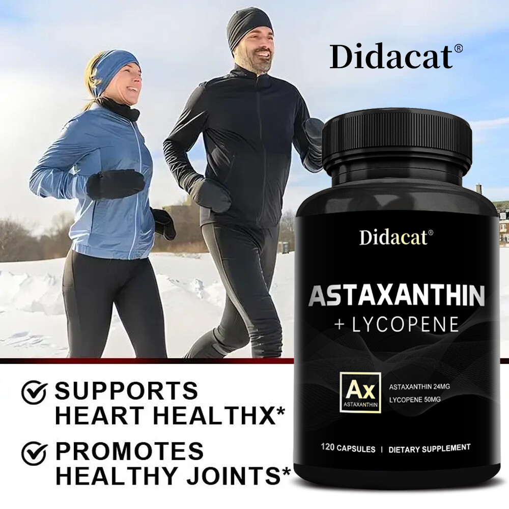 Astaxanthin & Lycopene- Supports Skin, Eye, Joint Heart Health, Enhance Immunity
