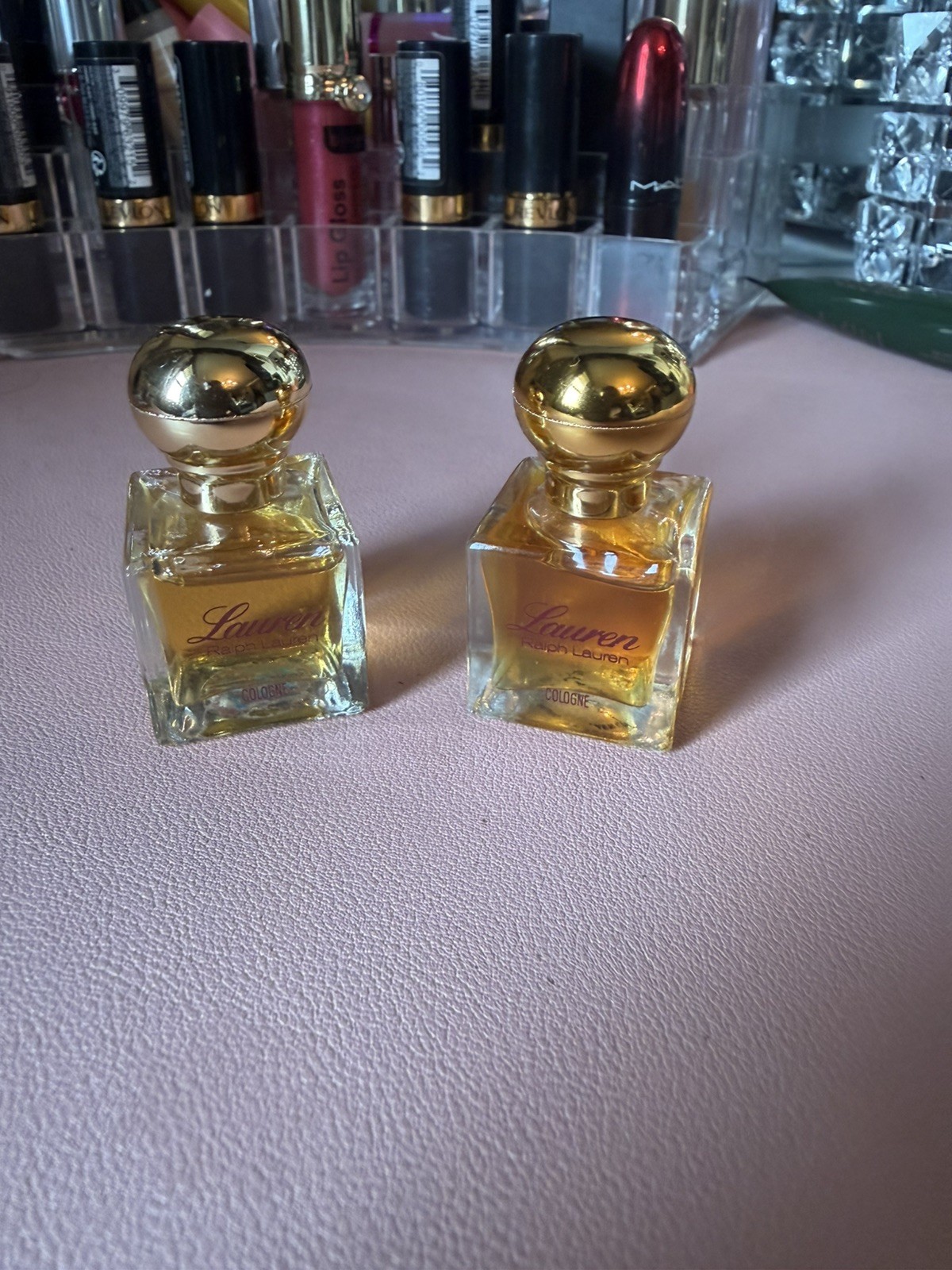 Two VTG Lauren COLOGNE by Ralph Lauren Cosmair MINI MICRO Perfume 1/8 oz/ 4 ml