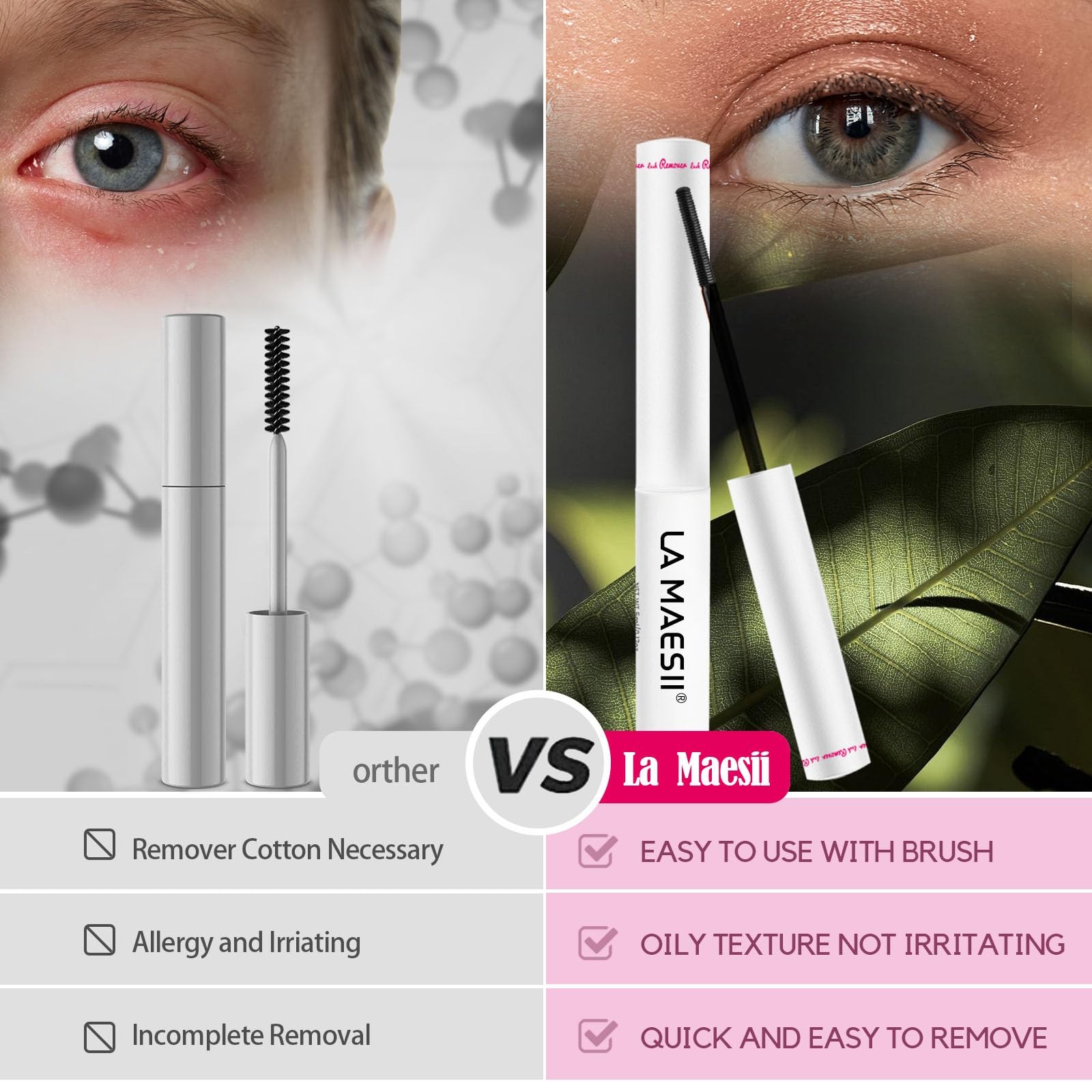 LA MAESII Lash Remover for Clusters 5ML DIY Eyelash Remover, Clear