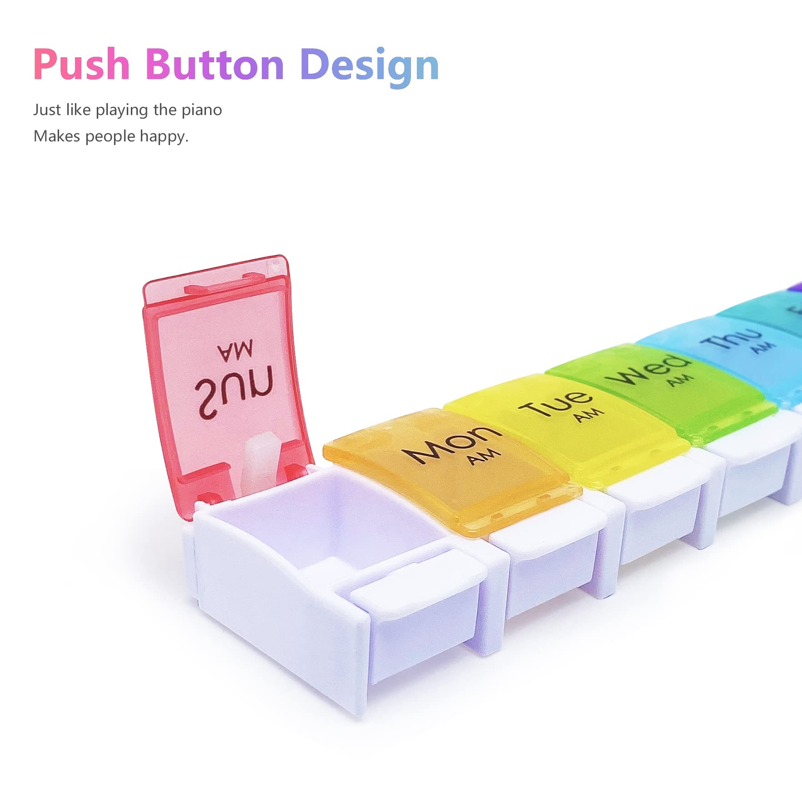 Large 7 Day Pill Organizer 2 Times a Day AM PM Pill Box Twice Daily 14 Dividers