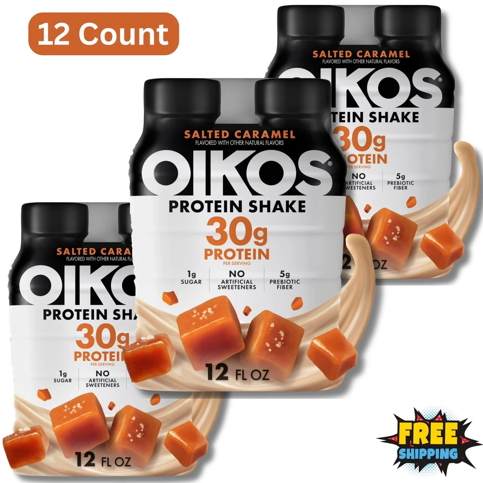 Oikos Protein Shake, Shelf Stable, Salted Caramel, 30g Protein, 12 fl oz
