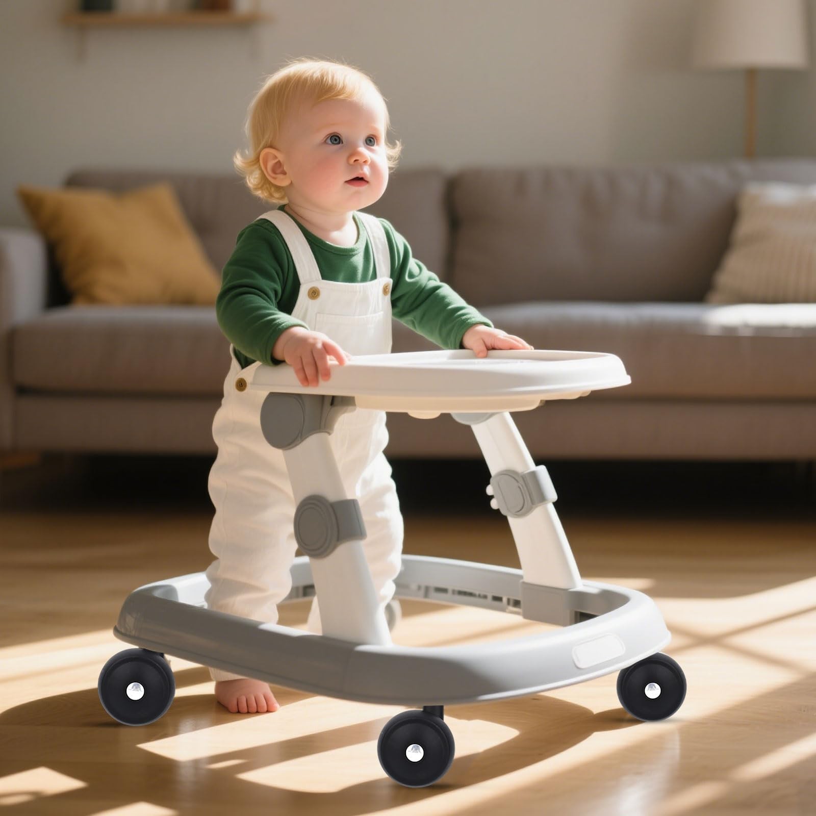 4pcs Baby Walker Replacement Wheels, Black Universal Casters Parts for