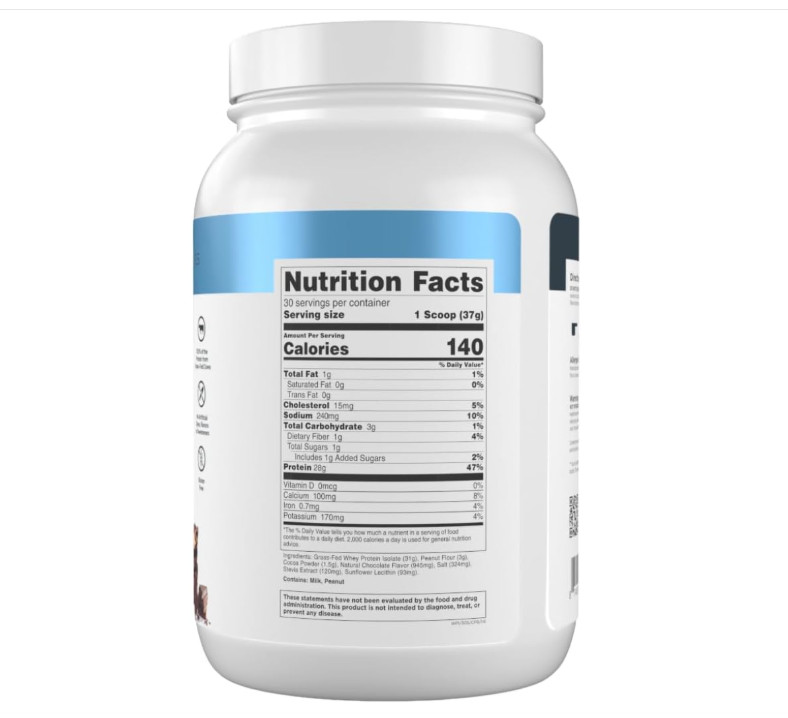 Transparent Labs Whey Isolate Chocolate Peanut Butter 30 Servings 28g Protein