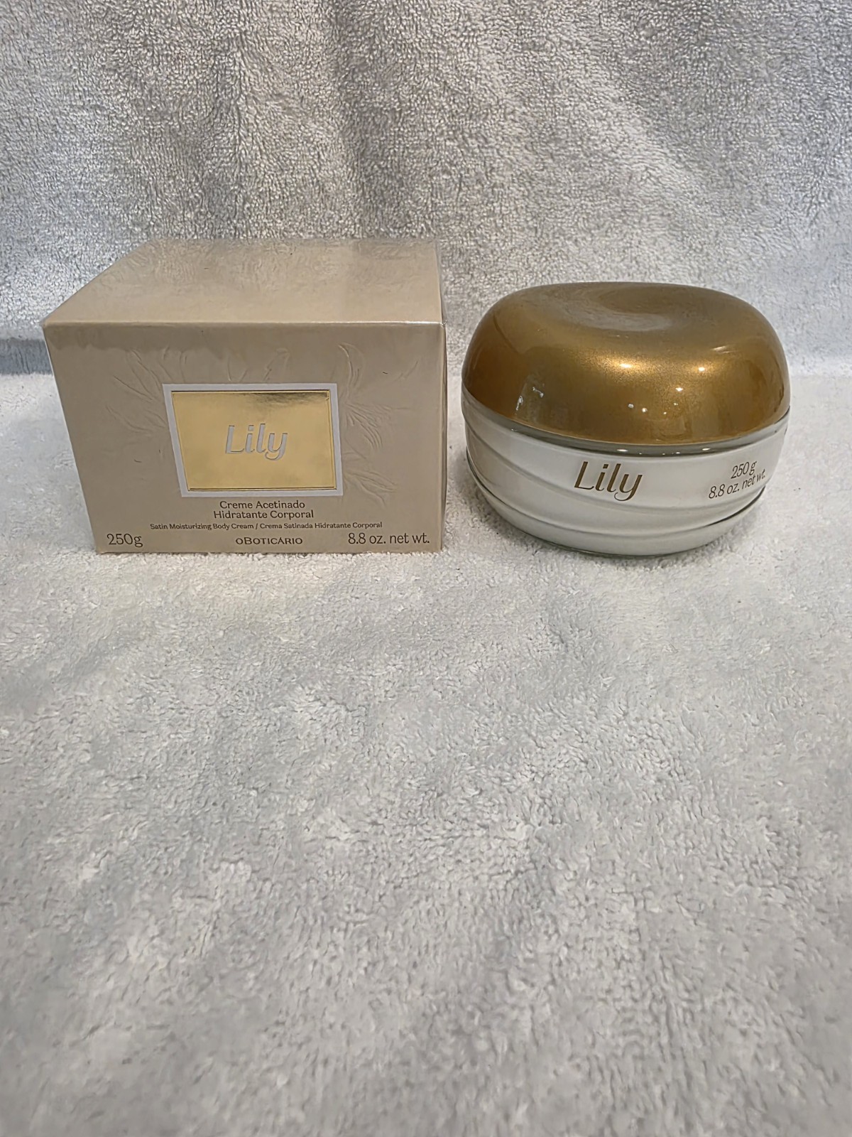 O Boticario Lily Satin Moisturizing Body Cream 8.8 oz Lily Scent Cruelty-Free