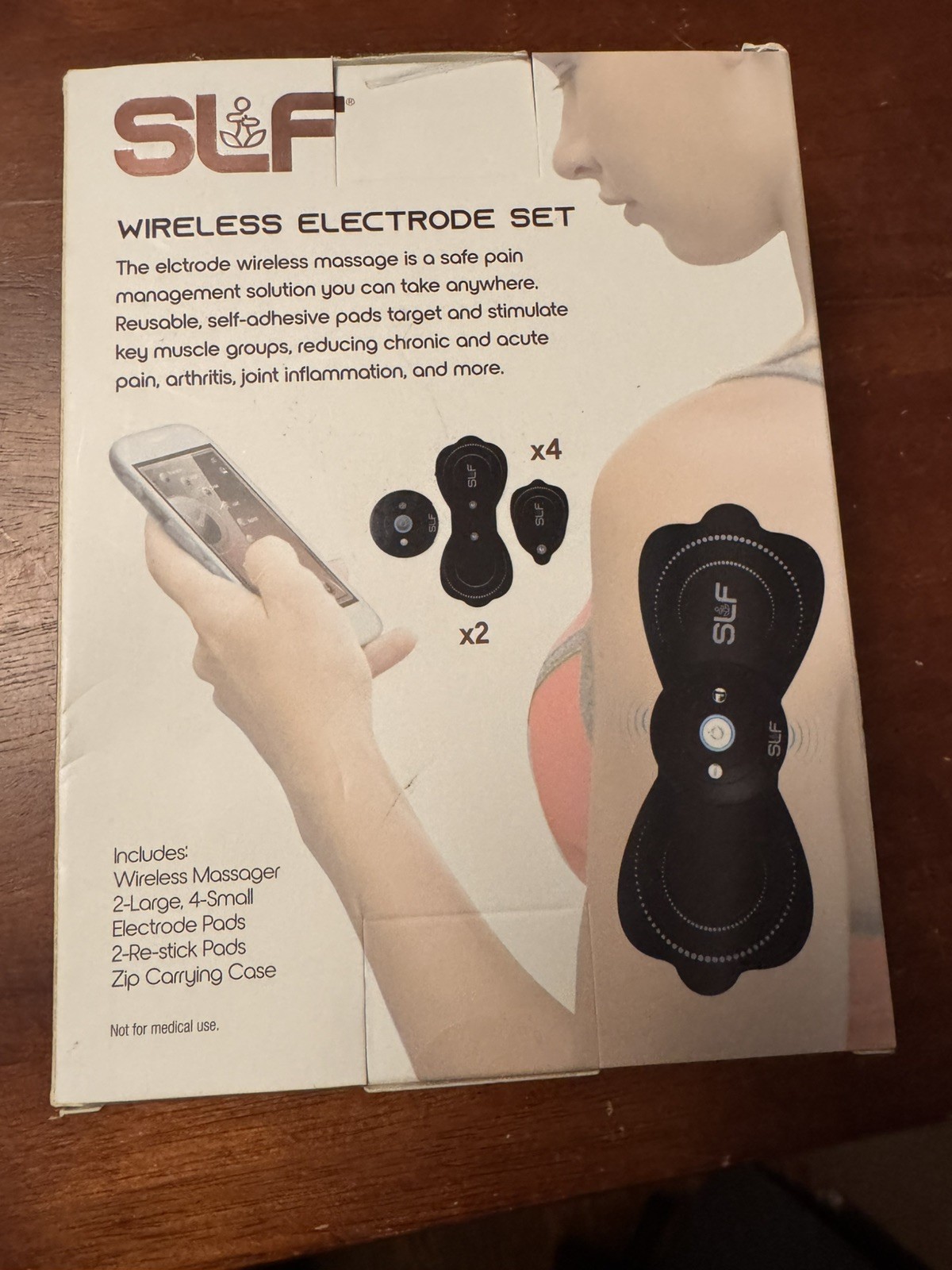 SLF Wireless Electrode Set Bluetooth Muscle Stimulator Massager w Pads Case