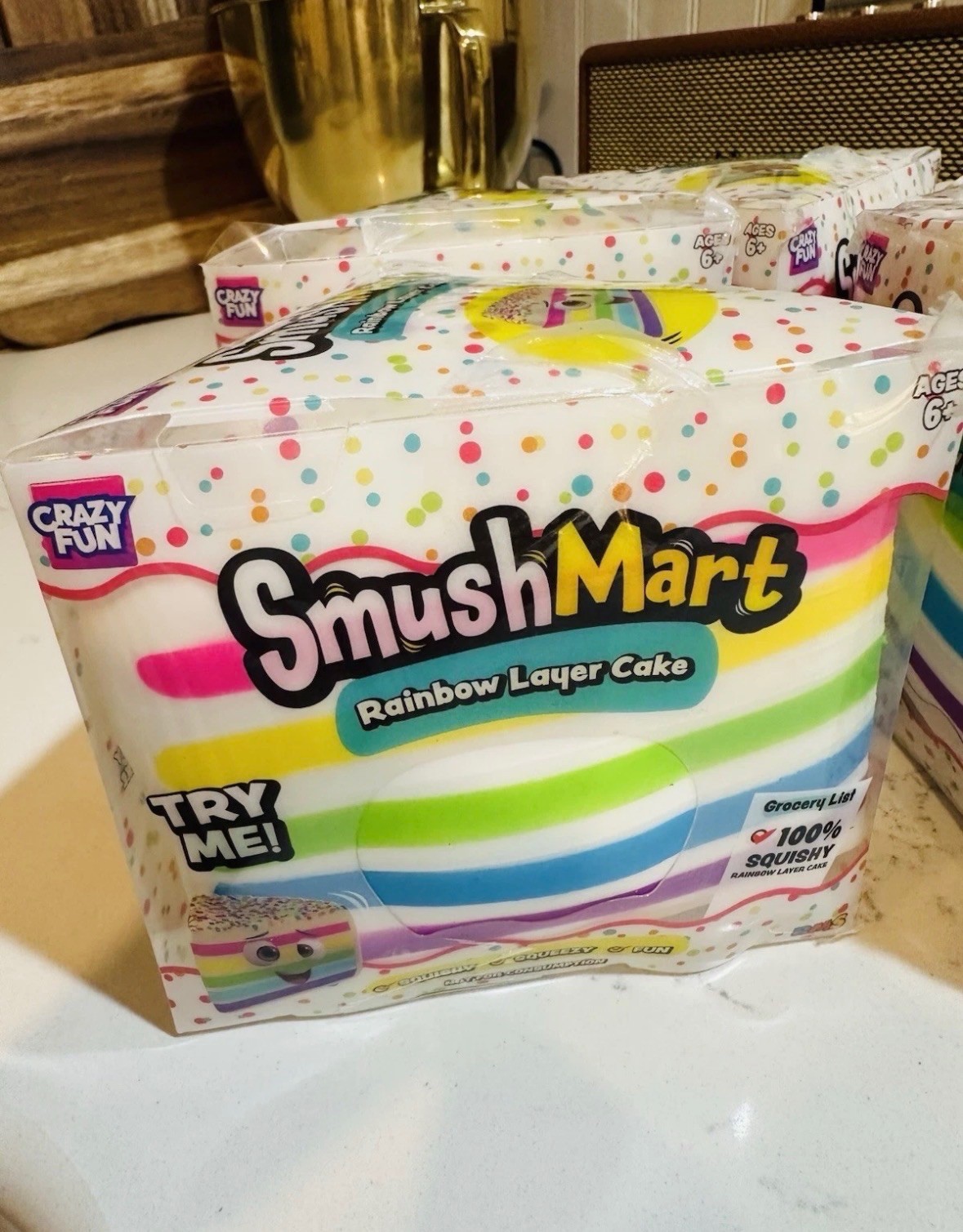 VIRAL Squishy Rainbow Layer Cake JUMBO SQUISHY 5” Smush Mart RMS USA Crazy Fun