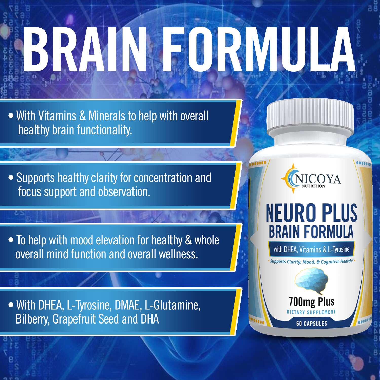 Brain Supplements & Nootropics – Memory Focus Mental Concentration Booster Pill