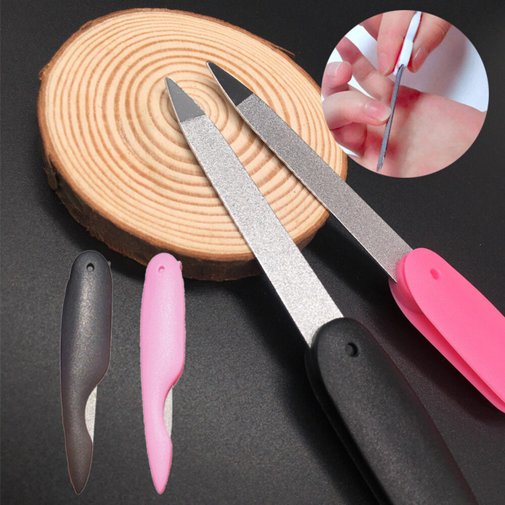 Mini Foldable Bird Nail File Stainless Steel Double-sided Frosted Nail Art Tool