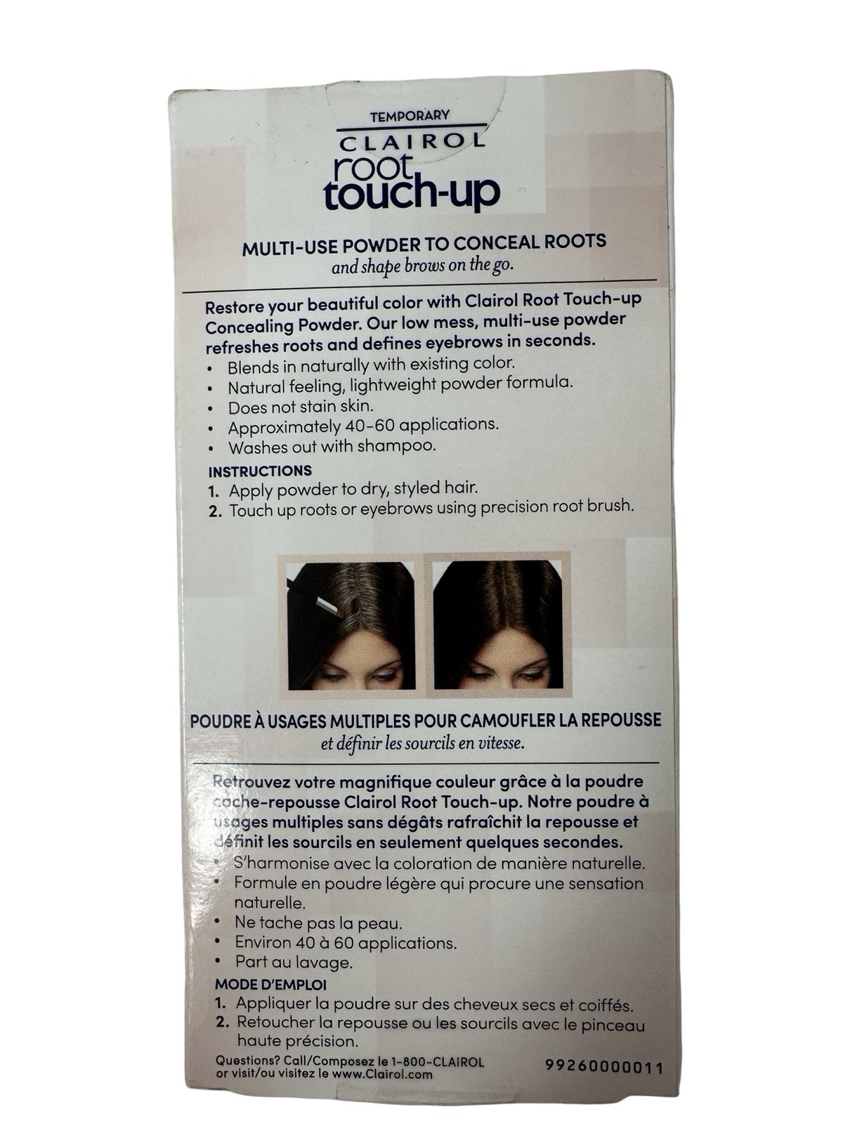 Clairol Temporary Root Touch-Up Concealing POWDER – DARK BROWN (Lot of 3)