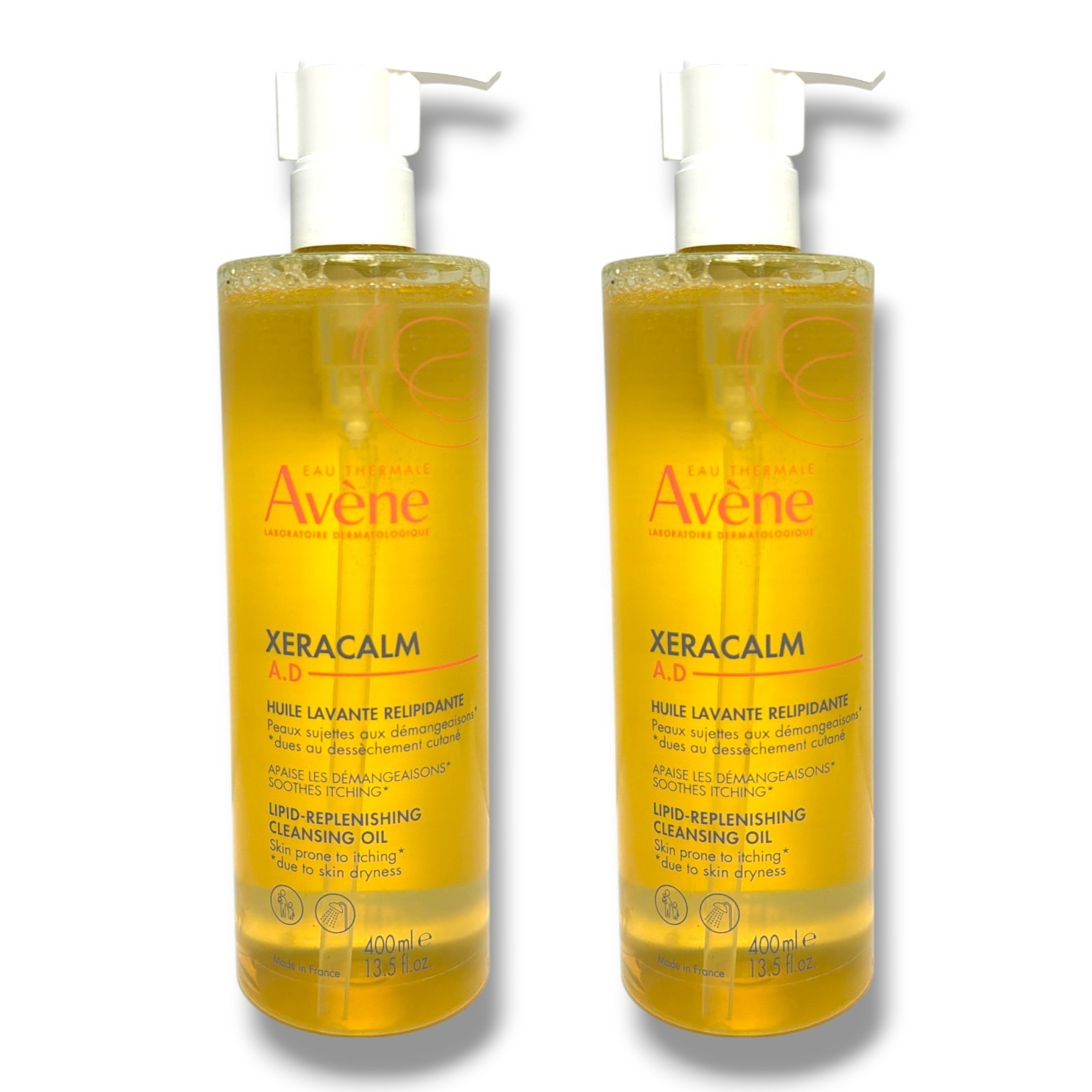 Avene Xeracalm A.D Lipid-Replenishing Cleansing Oil 13.5fl.oz LOT OF 2 (07-2027)
