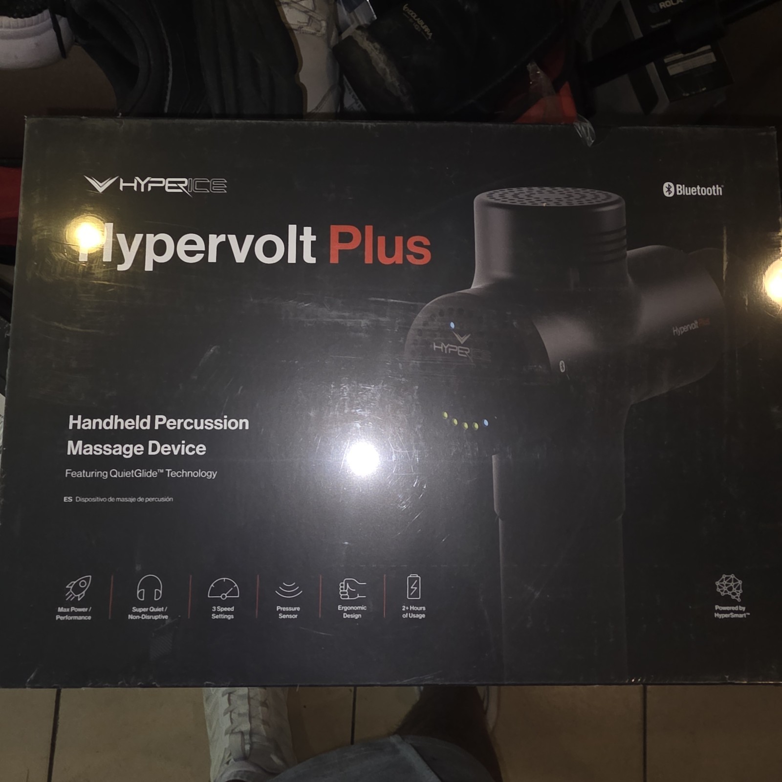 Hyperice Hypervolt Plus Bluetooth Percussion Massage Gun Device Black