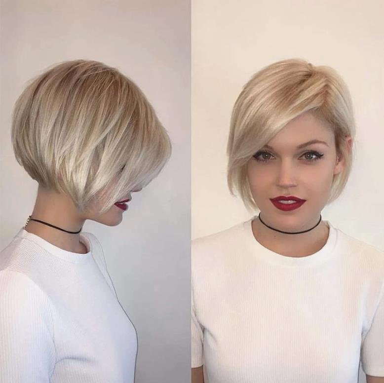 Women’s Fashion Bob Blonde Highlights Short Blonde Wigs with Brown Mixed