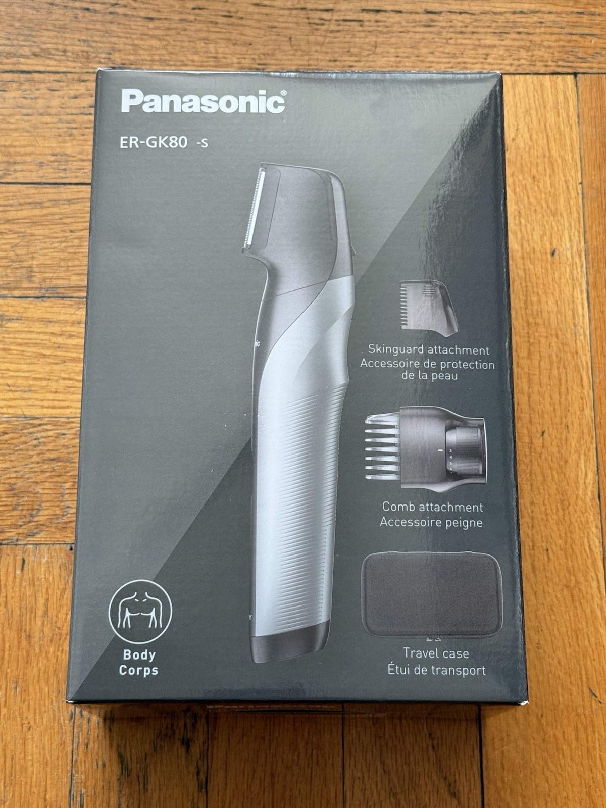 Panasonic Body Groomer ER-GK80-S (Black) Wet/Dry Cordless Sealed