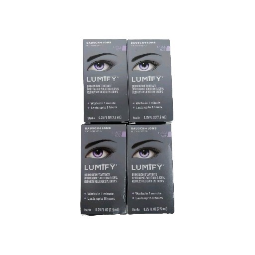 4 Pack-LUMIFY Bausch + Lomb Eye Drops .25 oz LARGE Bottle EXP 4/26+