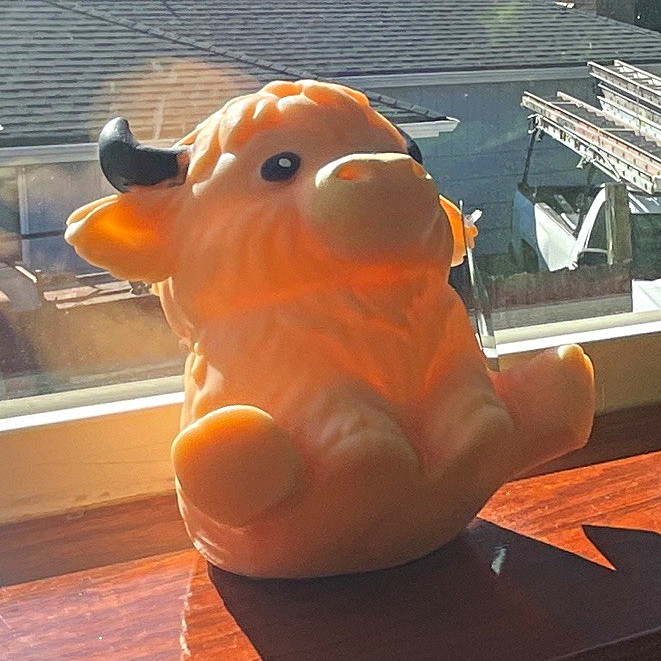Squeezy Orange Highland Cow Squeeze Ball Foam Stress Reliever Toy, Squeezable