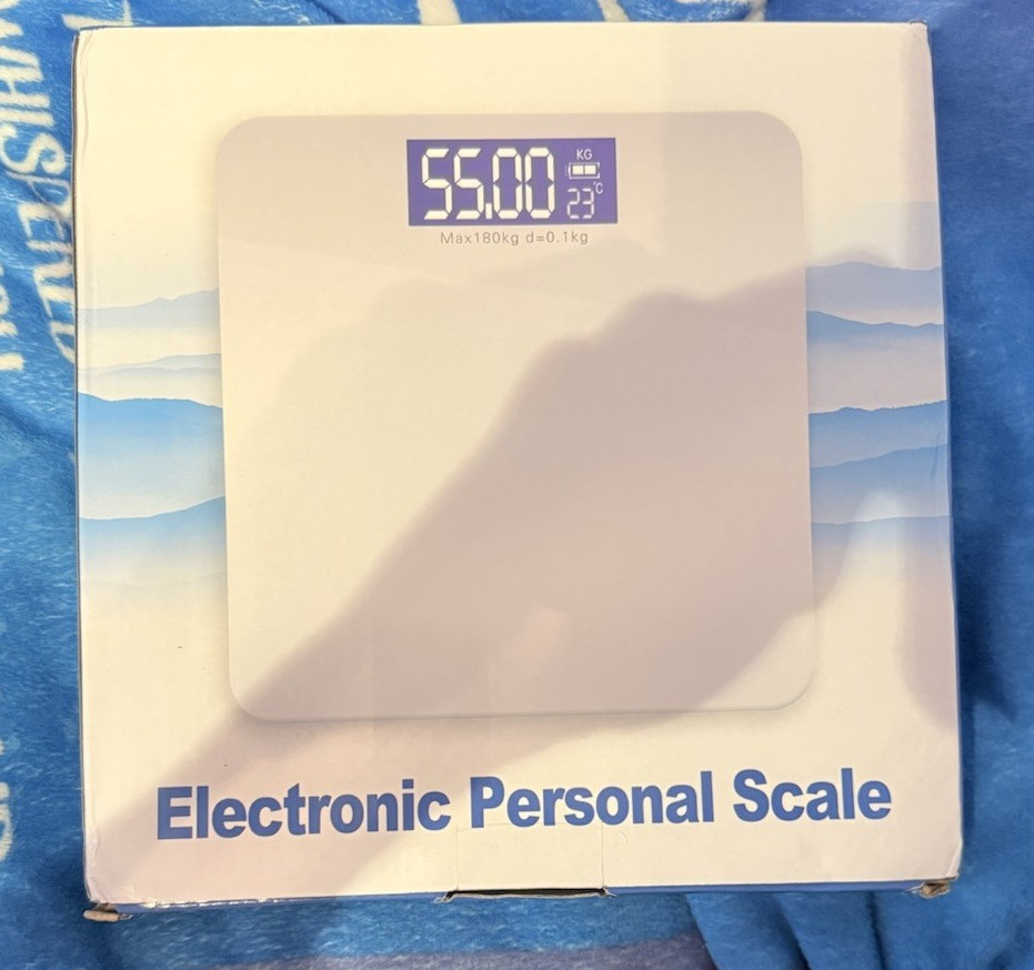Tempered Glass Digital Scale LCD Display 180kg Max Battery Auto Shut-Off