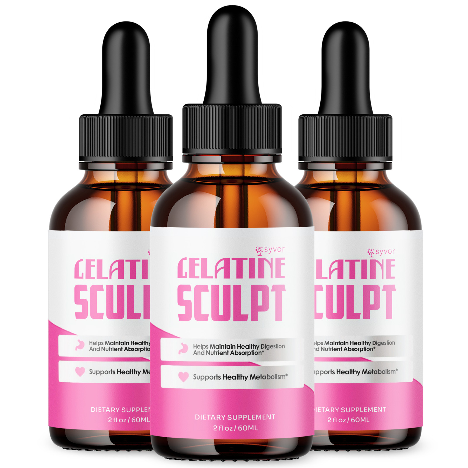 (3 Pack) Gelatine Sculpt Drops Advanced Health & Fitness Supplement 90 Servings
