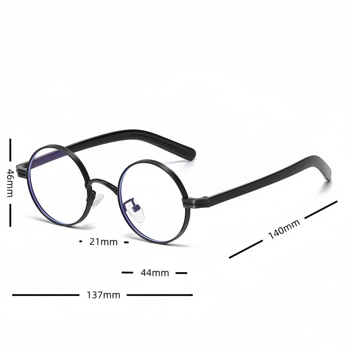Round Metal Blue Light Blocking Glasses Fashion Retro Computer Eyewear