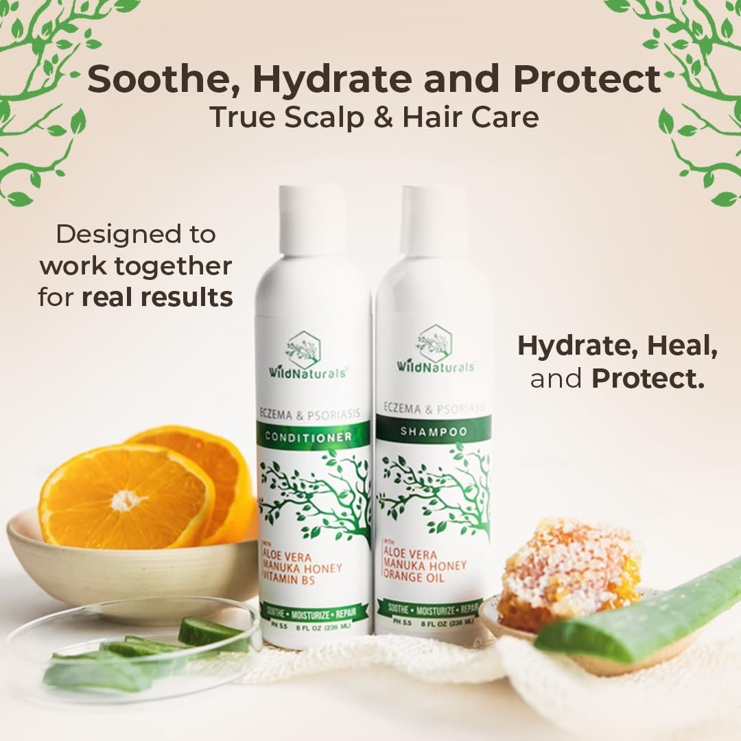 Eczema & Psoriasis Shampoo & Conditioner Set – Hydrate Dry Scalp & Hair
