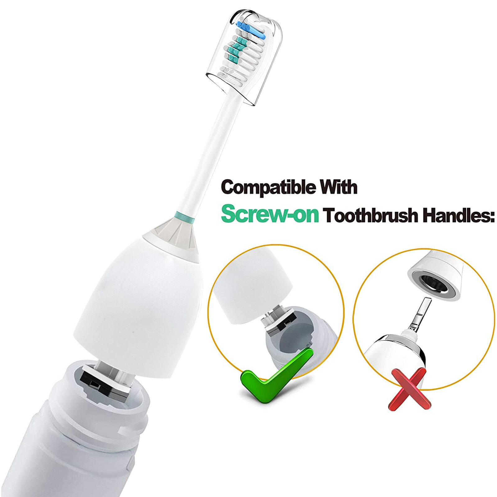 4 Pack Electric Toothbrush Heads Replacement for Sonicare Xtreme E-Series HX7001