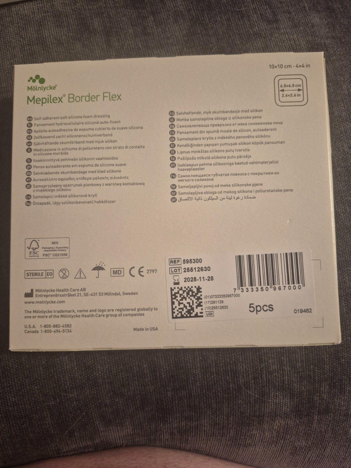 Mepilex Border Flex 4 X 4 Soft Silicone Foam Dressing 10 Count 5 Each 595300