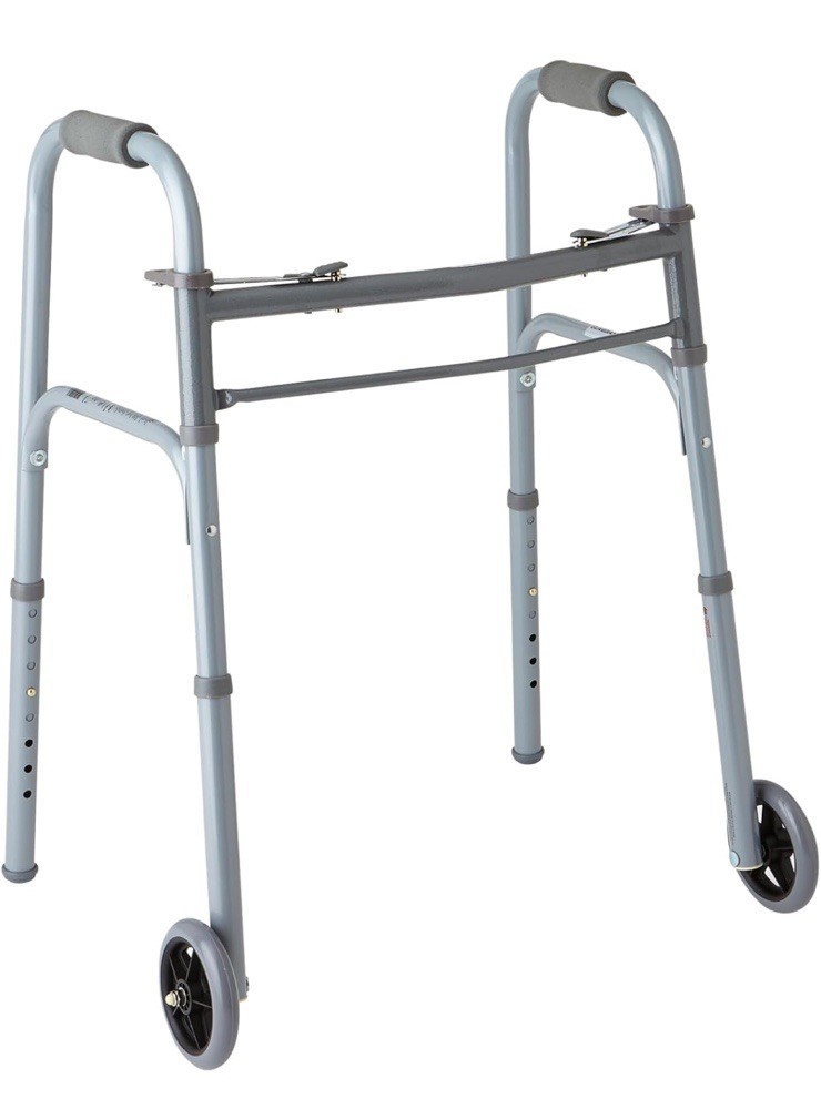 Medline Junior Folding Walkers w/ 5” Wheels Pack of 4 New