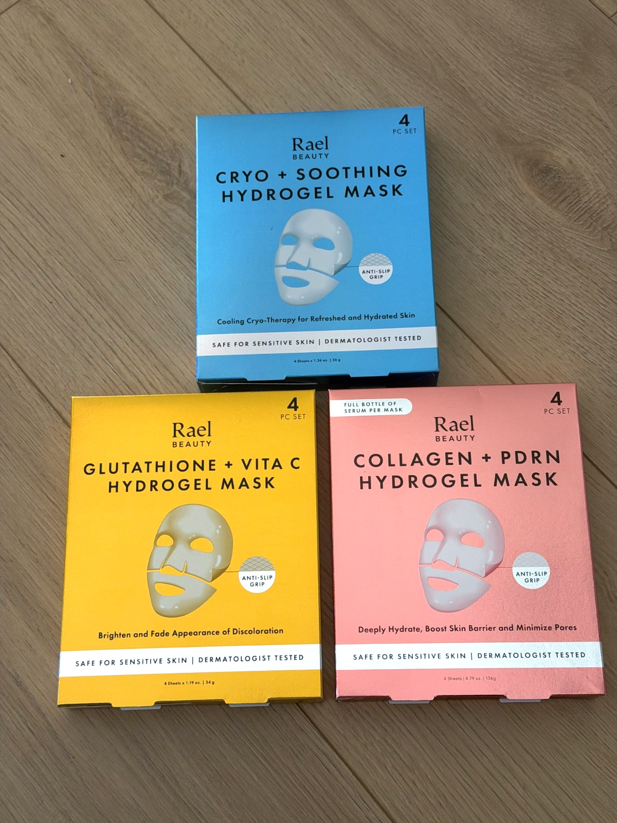 Rael Beauty 12 Hydrogel Masks Bundle (Collagen, Cryo, Glutathione) NIB!