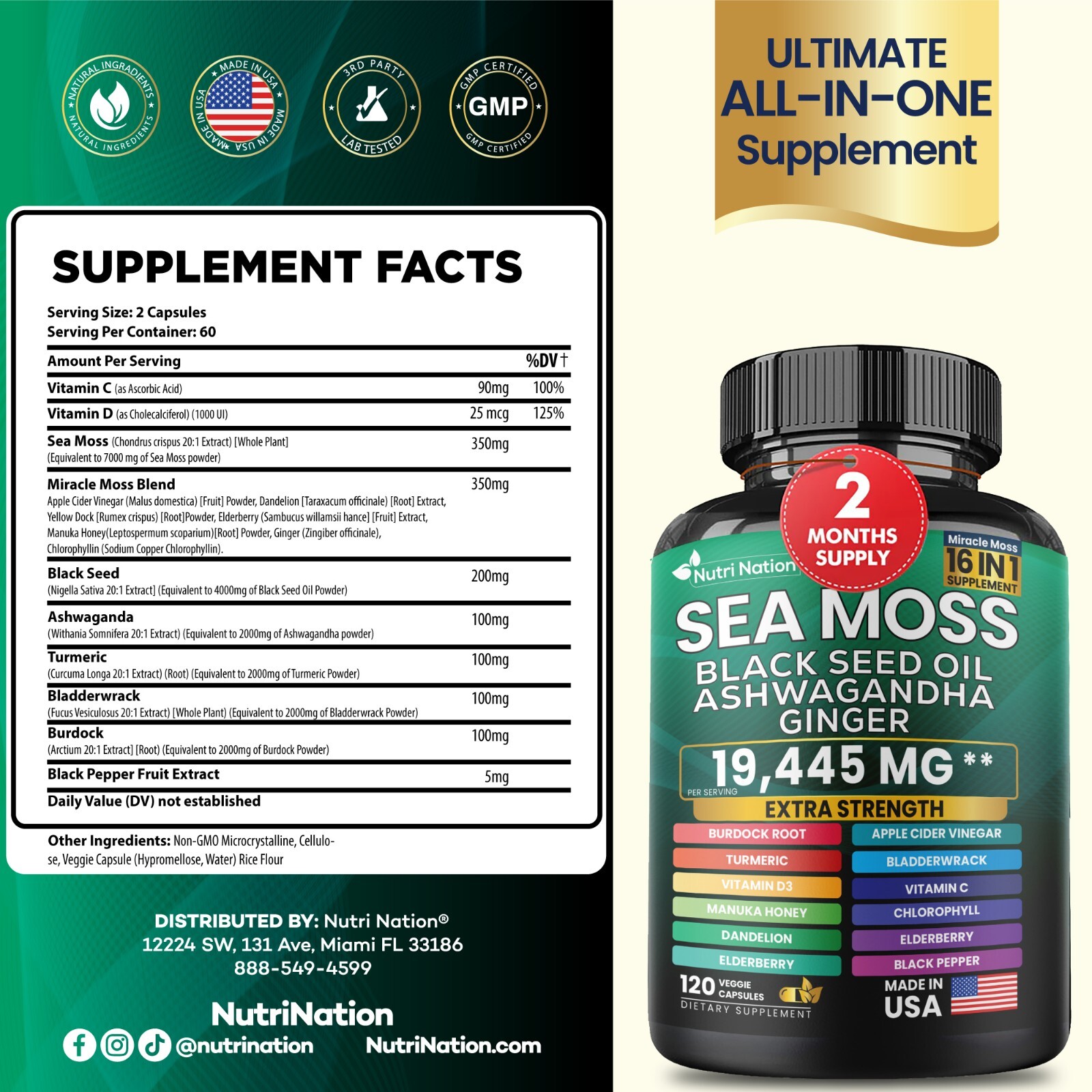 Dynamic Energy Boost Bundle – Sea Moss 7000mg,Black Seed Oil 4000mg/ Shilajit