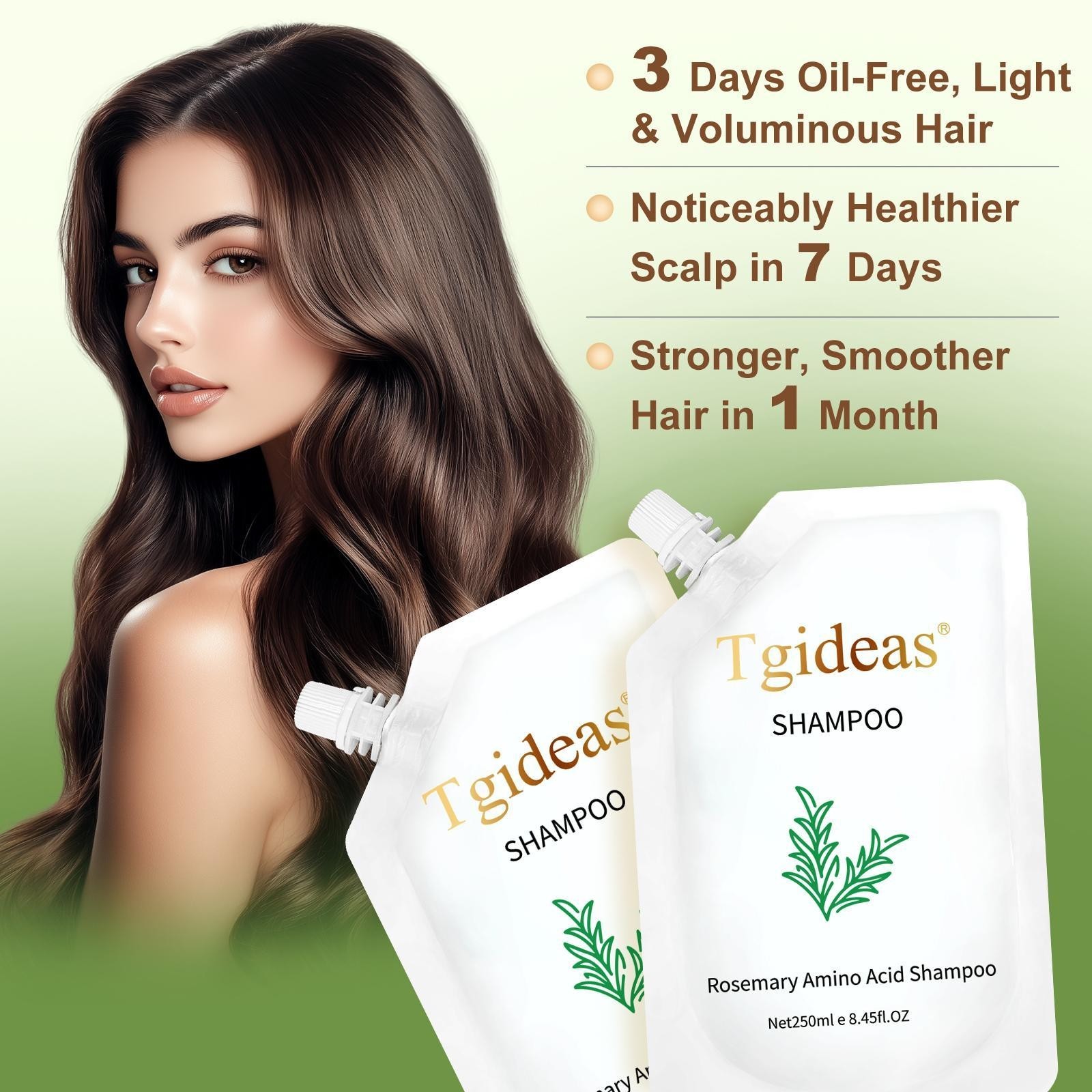 Tgideas Daily Shampoo, with Rosemary Amino Acids and PCA Zinc 8.45 fl oz 2 pack