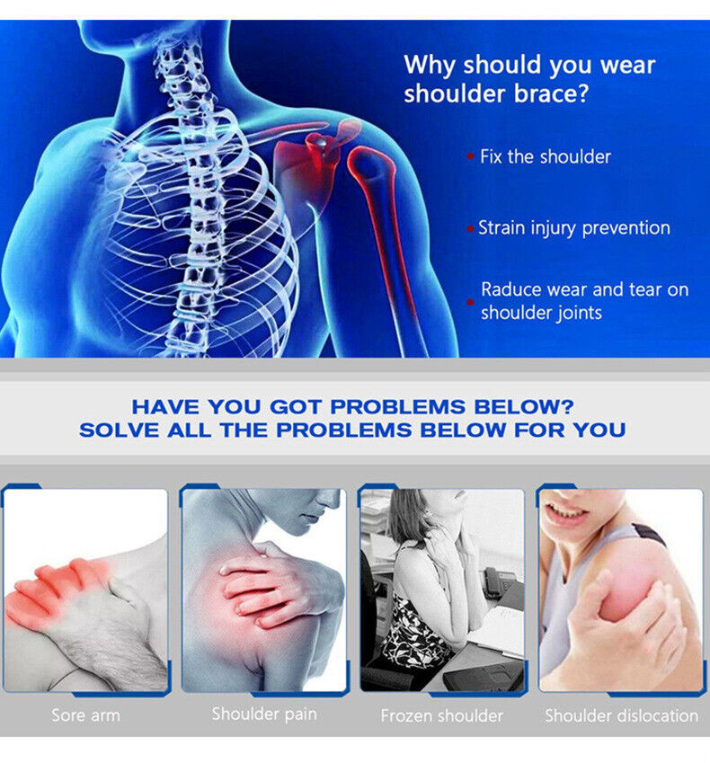 Shoulder Brace Rotator Cuff Support Relief Pain Adjustable Left & Right Belt US