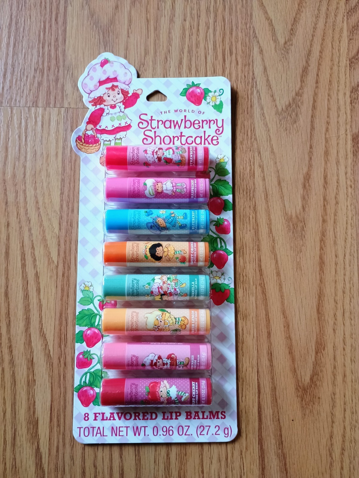 Strawberry Shortcake 8 Pack Flavored Lip Balm Set Red NEW NIP NWT
