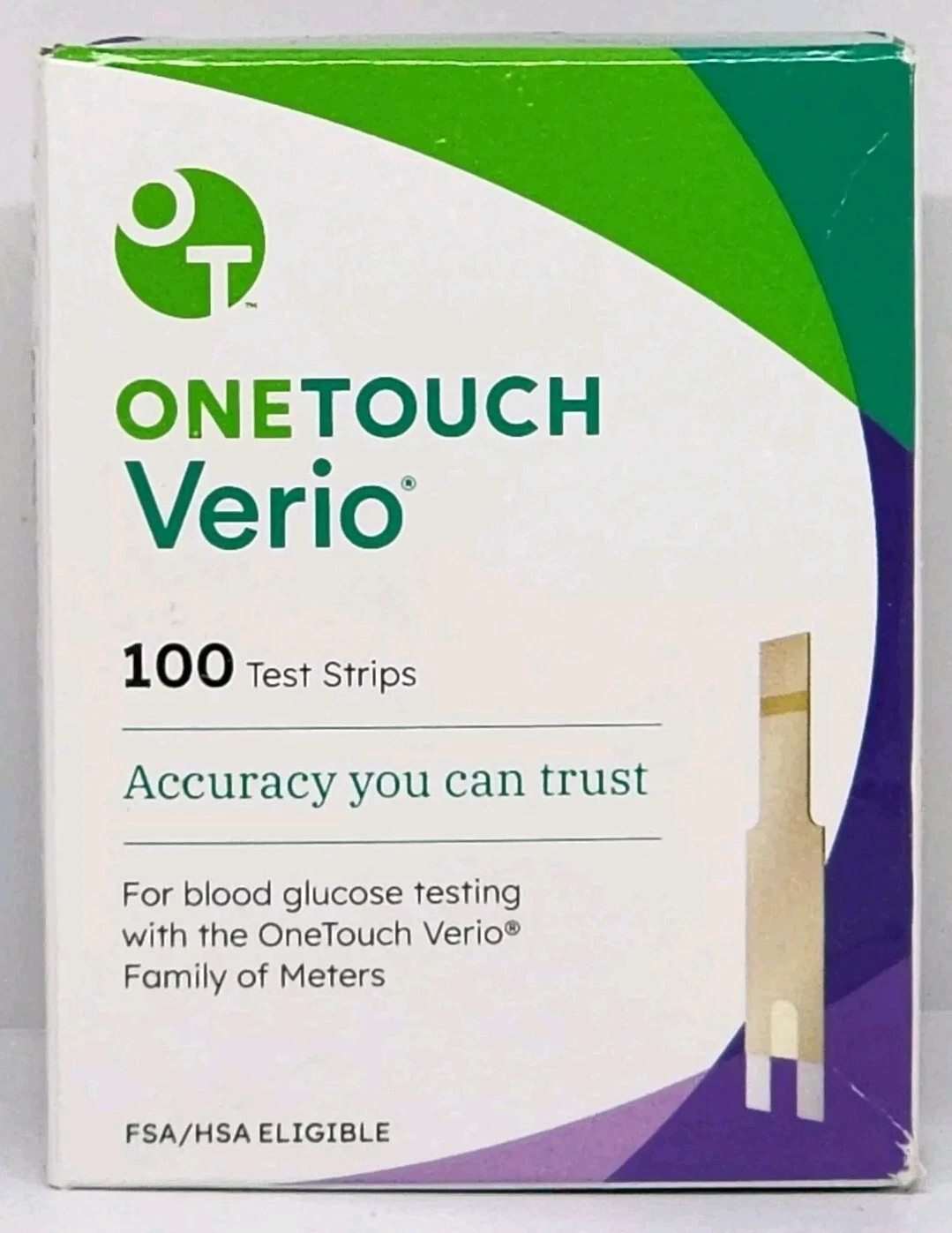 One Touch Verio Blood Glucose Test Strips 100 Count New Expiration 09/30/2026