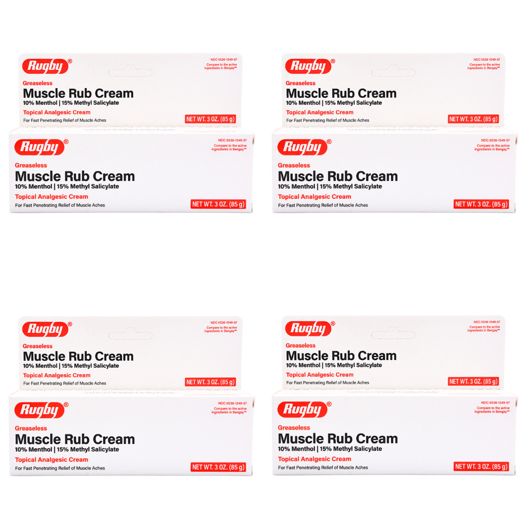 Rugby Muscle Rub Cream – Fast Relief / Greaseless | Bengay (Exp 3-2027) – 4 Pack