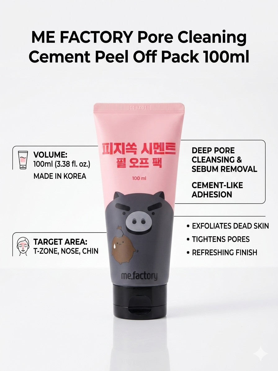 Daiso MeFactory Pore Blackhead Clay Mud Mask Pack 100ml K-Beauty Clean Skin