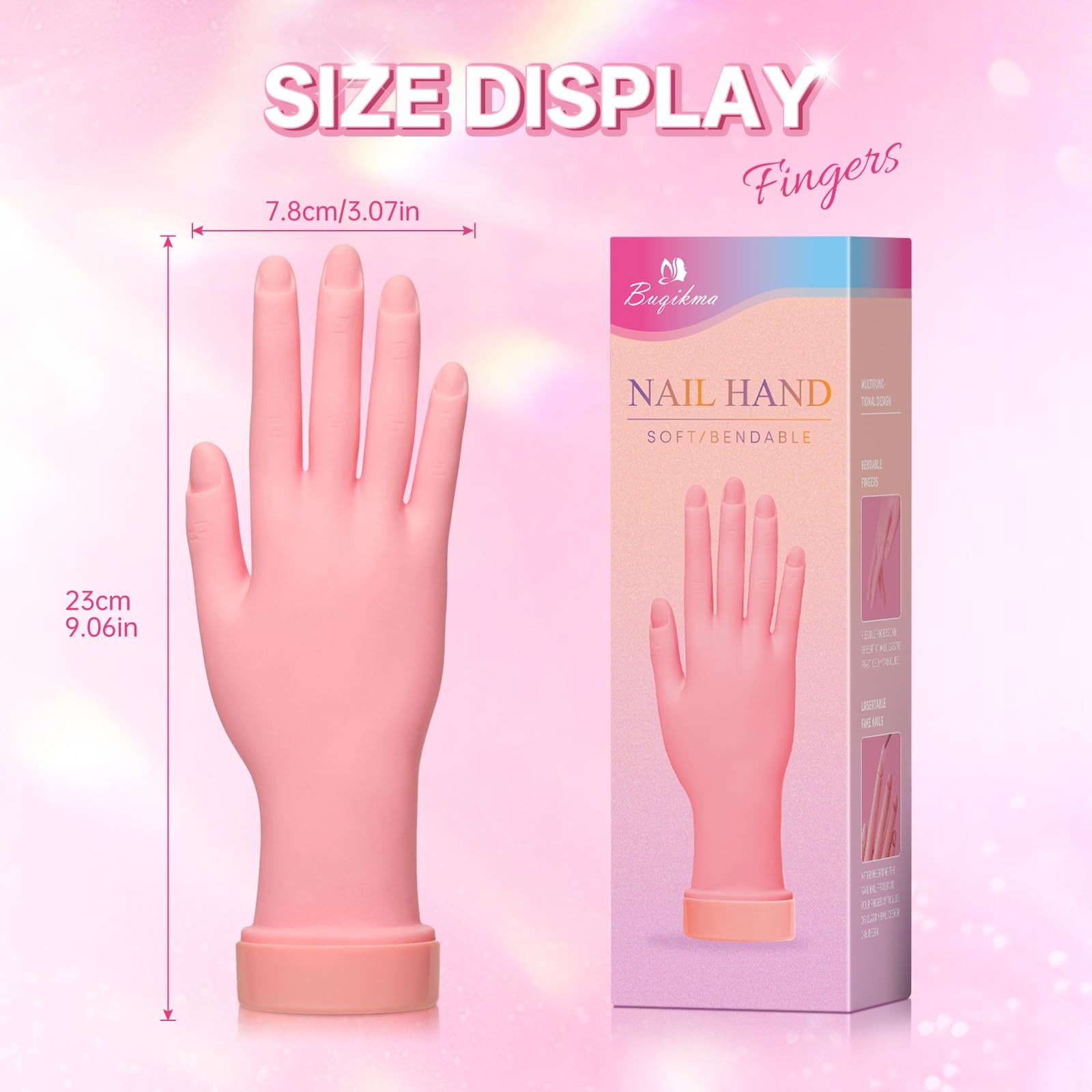 Flexible Nail Practice Hand for Acrylic Nails Manicure Training Mannequin Hand