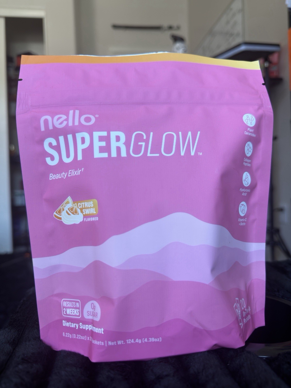 NELLO SUPERGLOW Beauty Supplement Powder Citrus Punch 20 Packets 124.4g