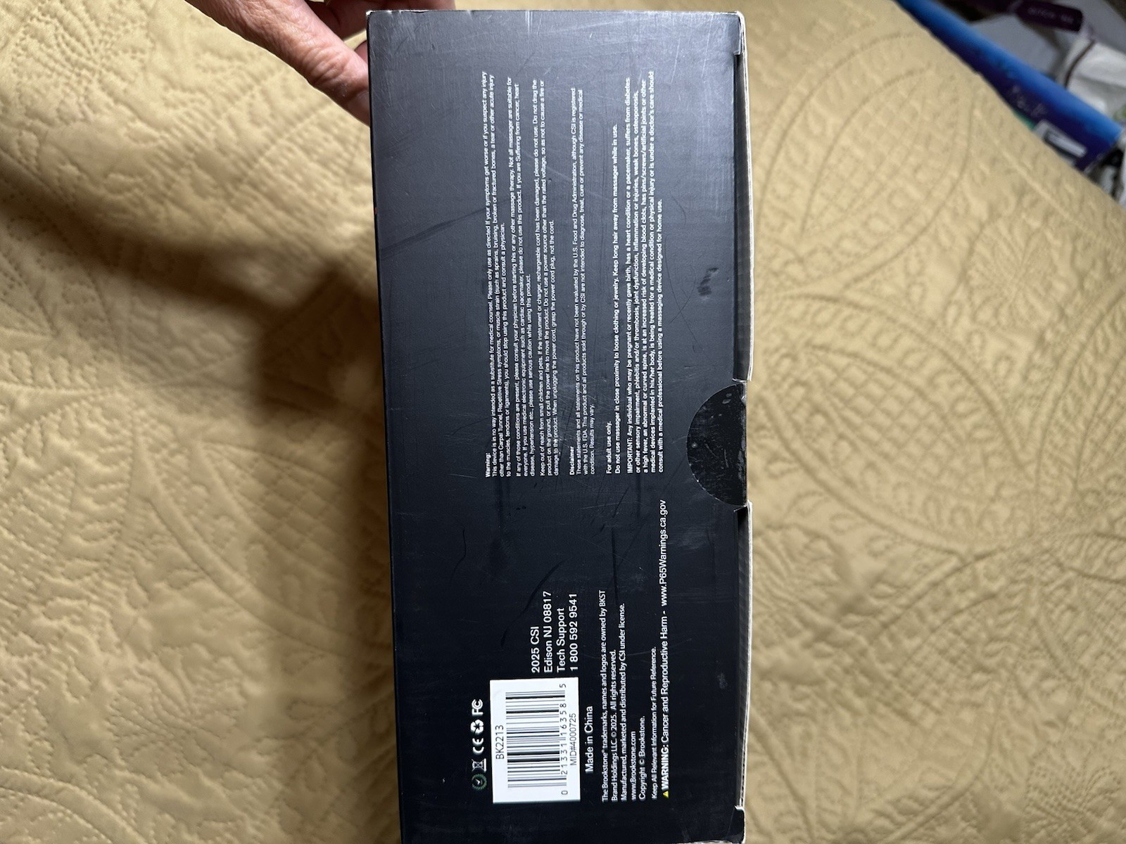 Brookstone Cordless & Rechargeable Shiatsu Neck Massager Pillow with Heat”