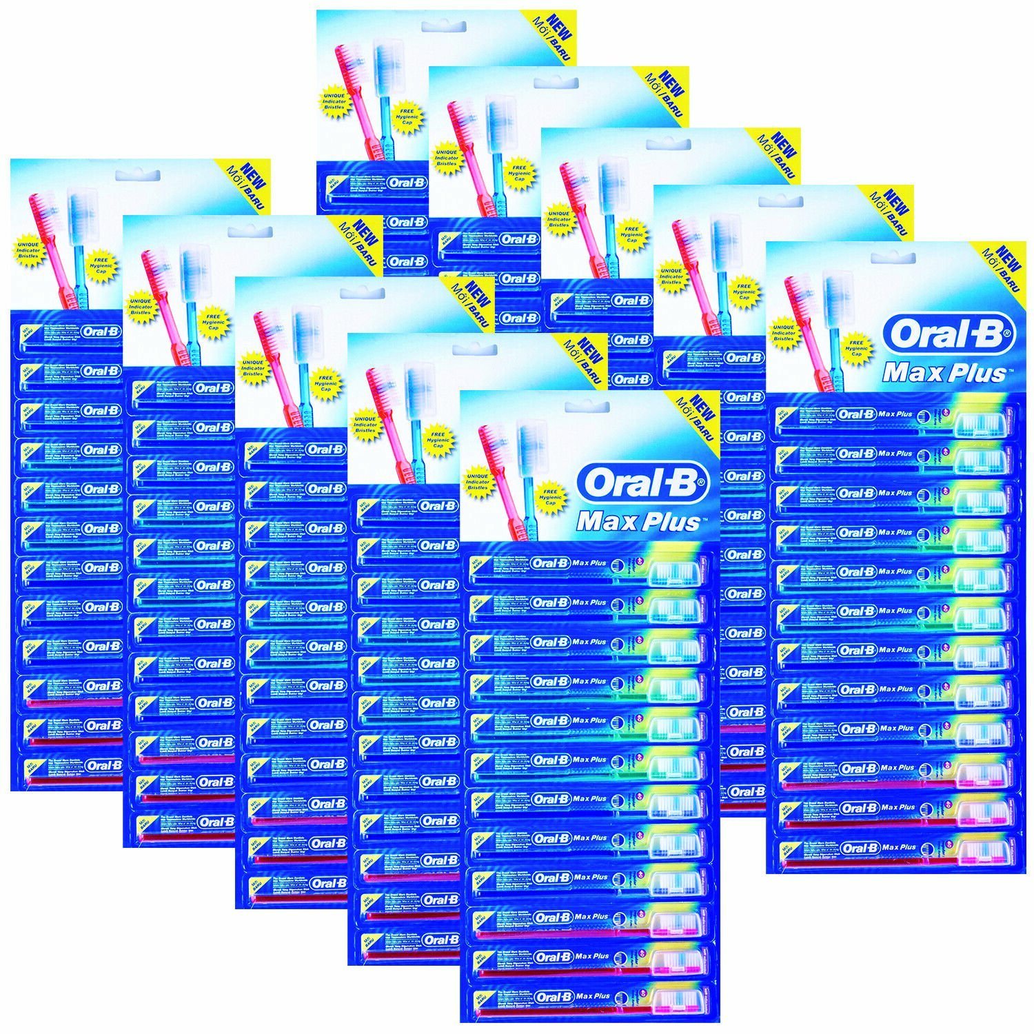 120 OralB Toothbrushes Soft Indicator Bristles w/ Covers Caps Wholesale Bulk Lot