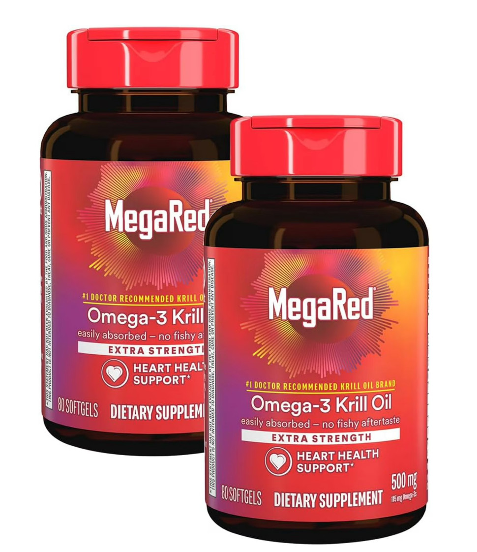 MegaRed Advanced 4-in-1 Omega-3 500mg 80 Softgels Heart Joint Support 2-Pack
