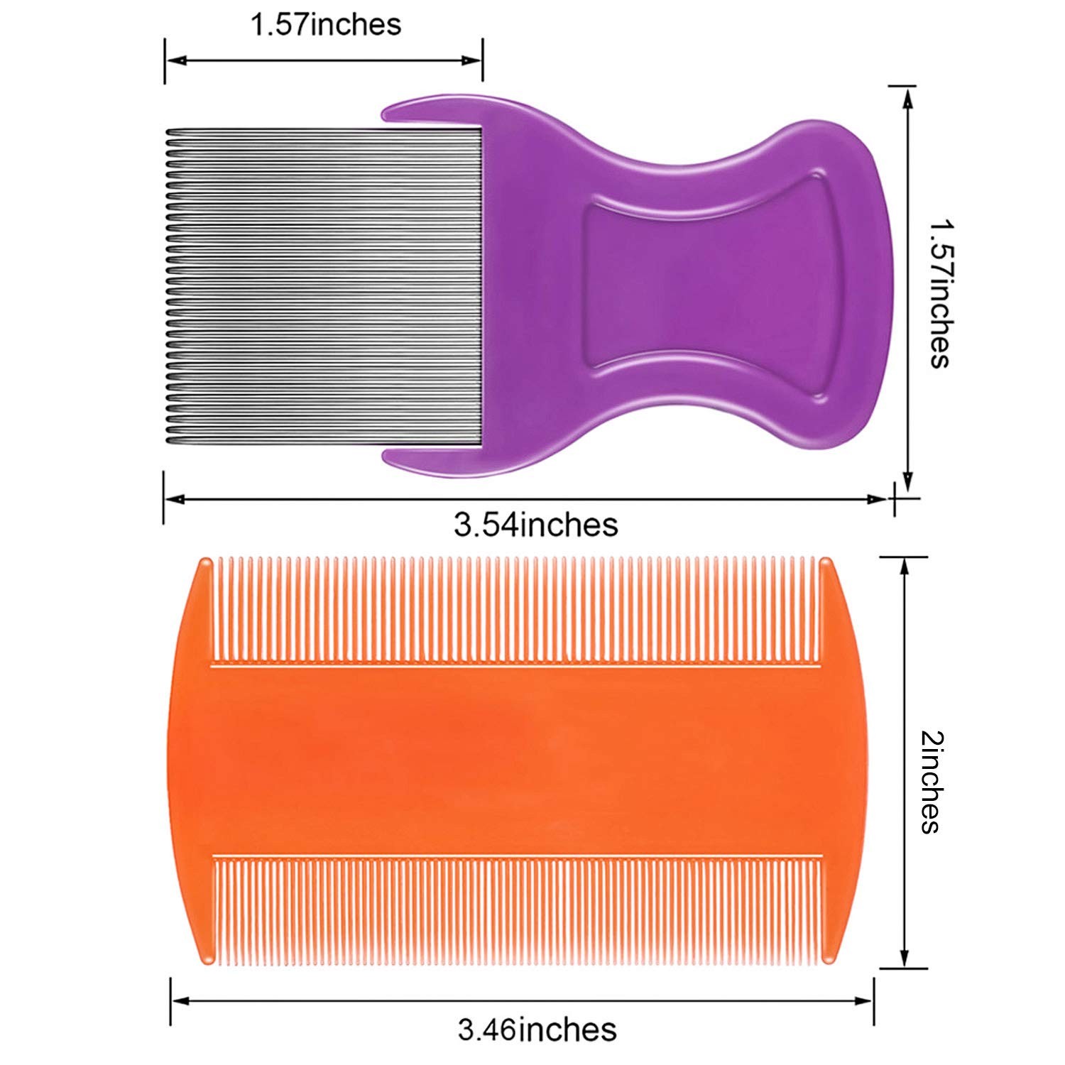 Maitys 8 Pieces Flea Lice Combs 3.5 x 2 Inch, 3.54 x 1.57 Classic