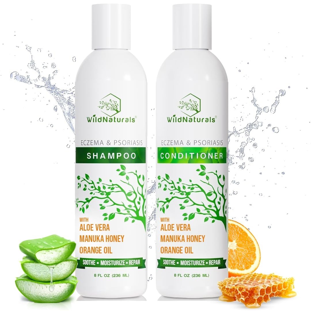 Eczema & Psoriasis Shampoo & Conditioner Set – Hydrate Dry Scalp & Hair