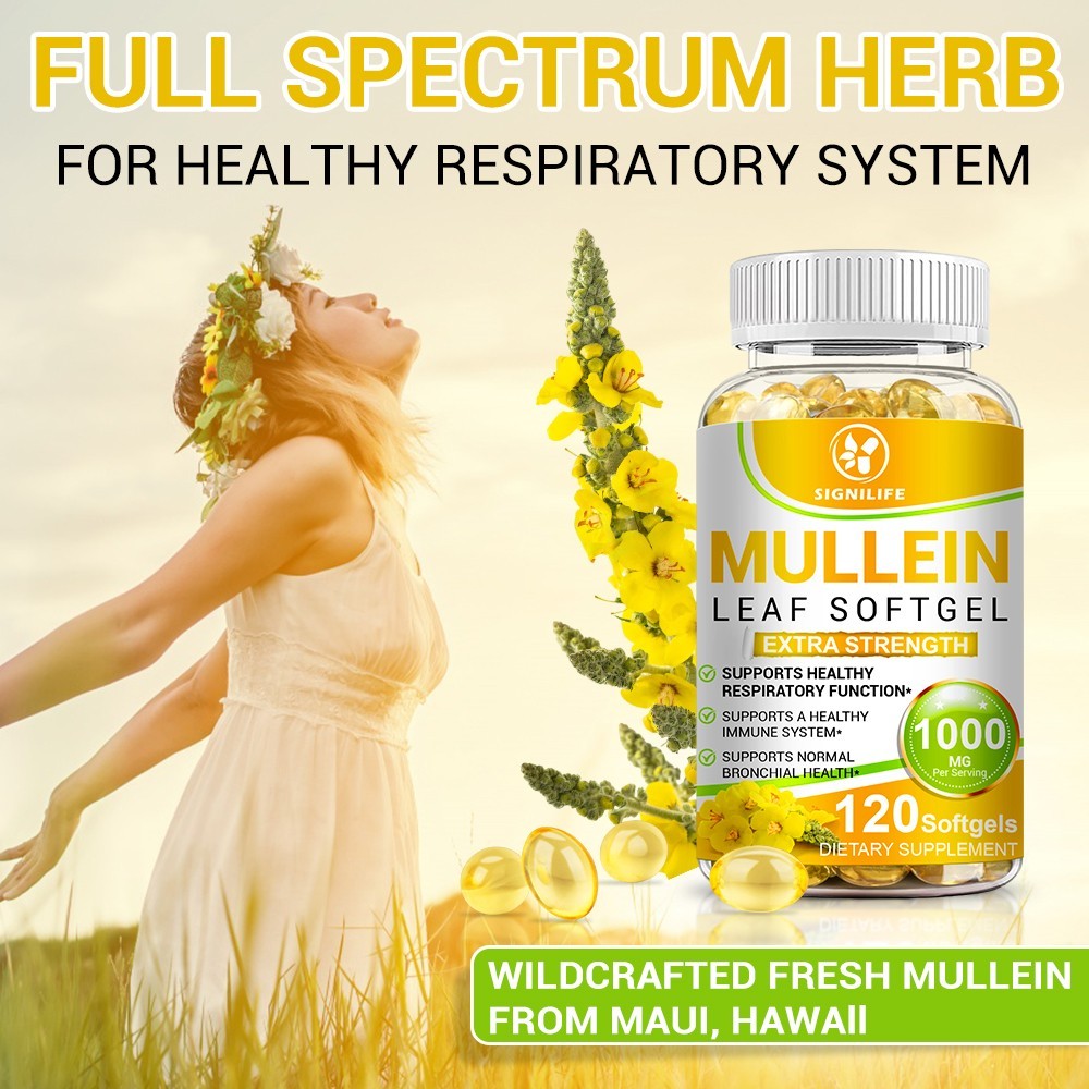 Mullein Leaf Capsules – Lung Cleanse & Cough Relief, Respiratory Health, Detox