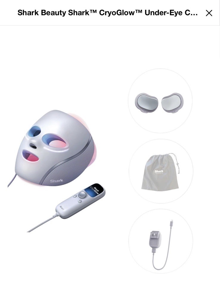 Shark CryoGlow Under-Eye Cooling + LED Anti-Aging Red Light & Skin Clearing Mask