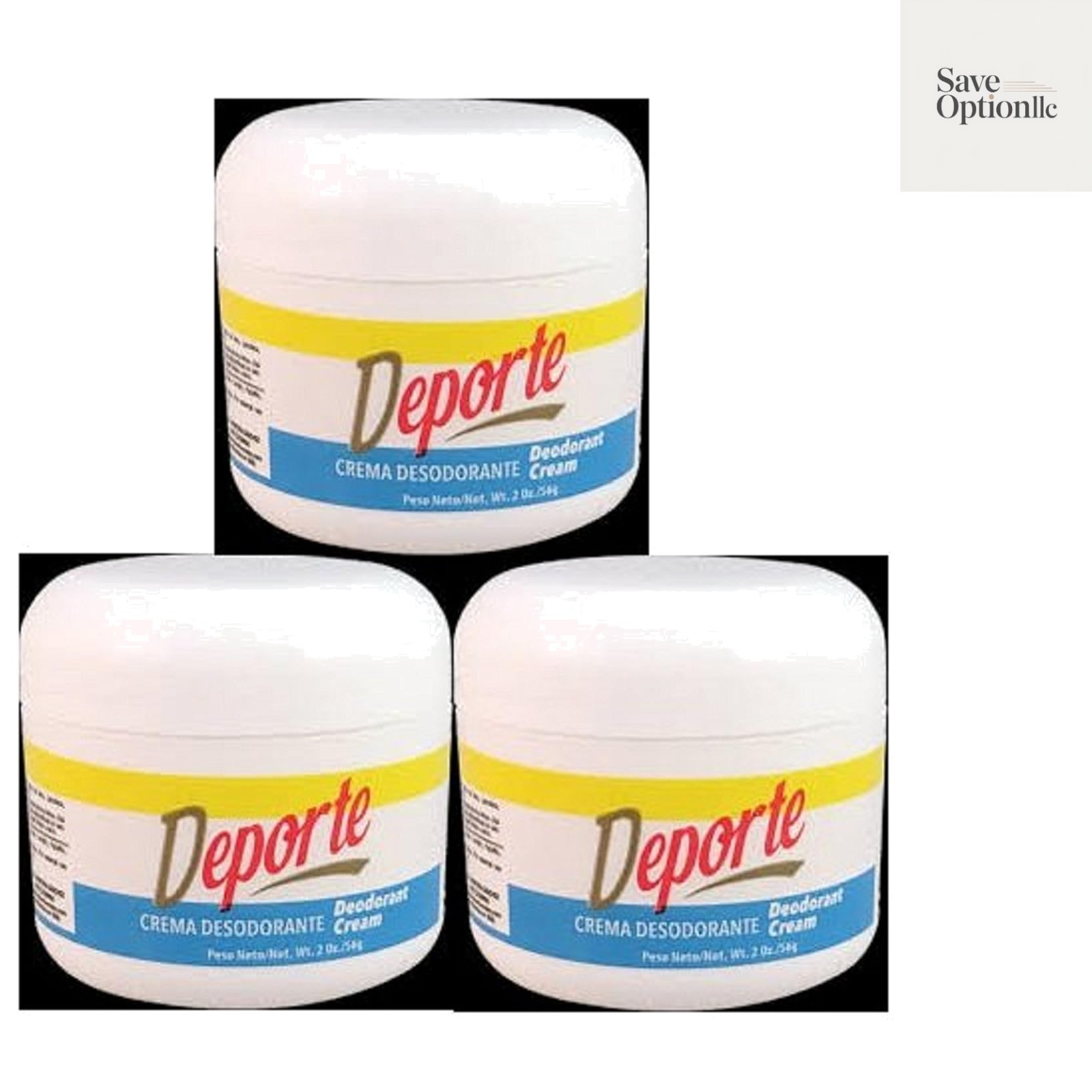 Deporte Crema Desodorante 2oz 3 Piezas