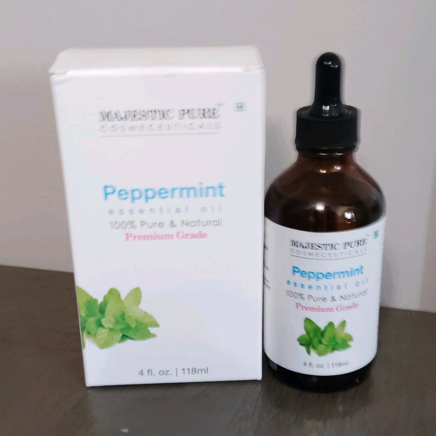 Majestic Pure Peppermint Essential Oil 4 fl oz 100% Pure Natural Dropper