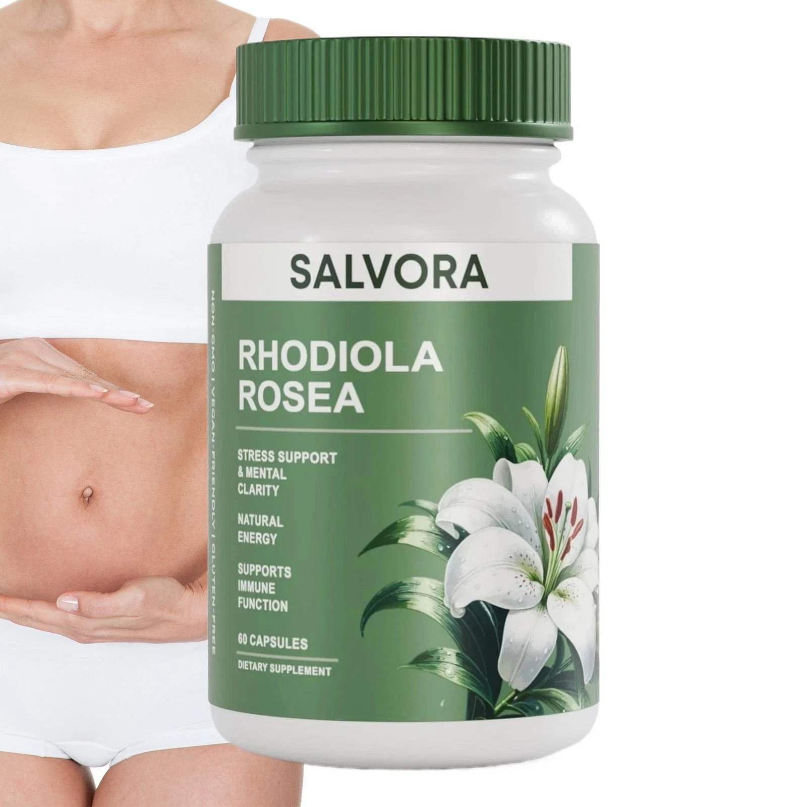 2Pcs Salvora Rhodiola Rosea Supplement Golden Root Adaptogen Capsules – Rhodiola