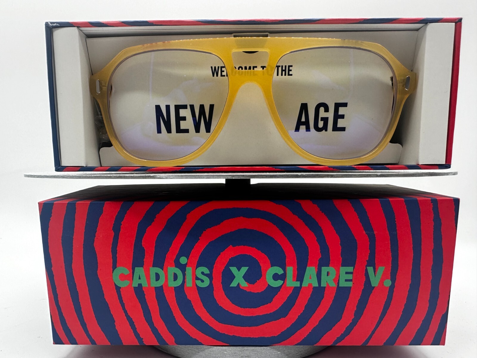 Clare V x Caddis RCA 0.00 “Butter” Yellow Aviator Blue Light Glasses 56-17-145