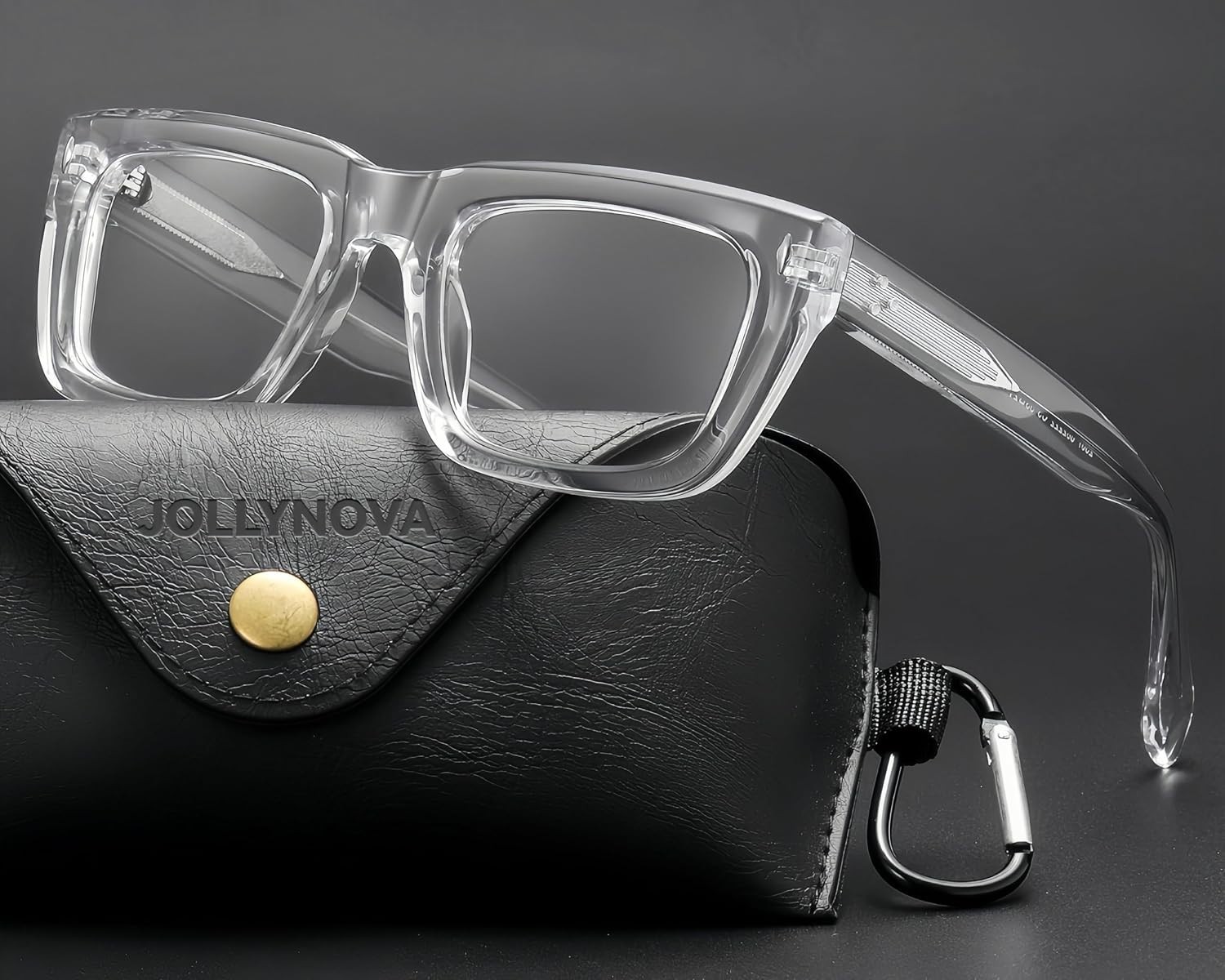 Sutton Retro Rectangle Clear Acetate Eyeglass Frames for Unisex Adults 53-21-148